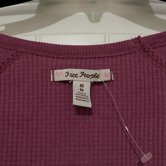 NWT Free People Santa Clara thermal shirt (Mulberry, M) - Picture 3 of 5